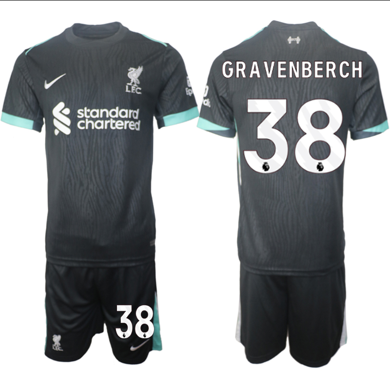Men 2024-2025 Club Liverpool away Black 38 Soccer Jersey